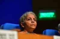 Union Minister for Finance and Corporate Affairs, Nirmala Sitharaman addressing a Post Budget 2021 Press Conference, in New Delhi, India on 1st February 2021. (Photo: Tribhuvan Tiwari/Outlook). Union Minister for Finance and Corporate Affairs, Nirmala Sitharaman addressing a Post Budget 2021 Press Conference, in New Delhi, India on 1st February 2021. (Photo: Tribhuvan Tiwari/Outlook).